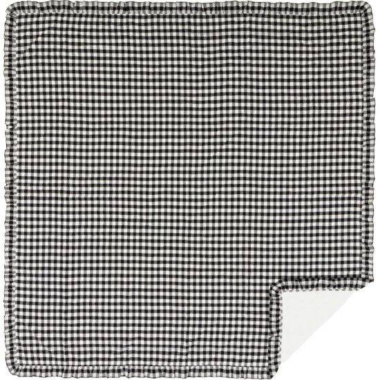 New π VHC Brands Annie Buffalo Check Ruffled Quilted Coverlet Country Black/soft White π - Image 5