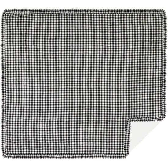 New π VHC Brands Annie Buffalo Check Ruffled Quilted Coverlet Country Black/soft White π - Image 6