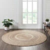 Promo 🎁 VHC Brands Natural & Creme Jute Rug W/ Pad 6ft Round - 3'6" 😍
