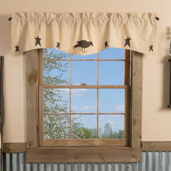 Deals π VHC Brands Kettle Grove Applique Crow And Star Valance 16x60 - Valance 16x60 π - Image 2