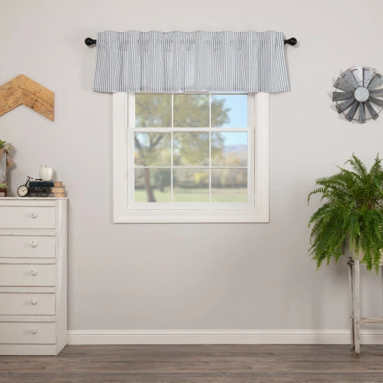 Buy β VHC Brands Sawyer Mill Ticking Stripe Valance Dark Creme/coal Black π - Image 2