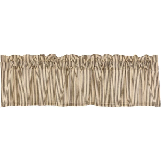 Buy β VHC Brands Sawyer Mill Ticking Stripe Valance Dark Creme/coal Black π - Image 5