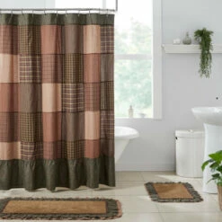 Best Sale π VHC Brands Crosswoods Patchwork Shower Curtain 72x72 π