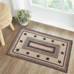 New ✨ VHC Brands Colonial Star Jute Rug Rect W/ Pad 24x36 - 3'6" ⌛