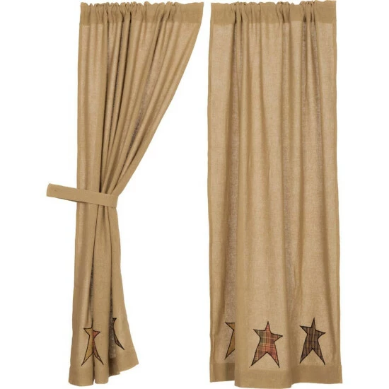 Deals π₯ VHC Brands Stratton Burlap Applique Star Short Panel Set Of 2 63x36 - Short Panel 63x36 - Short Panel 63x36 π - Image 2