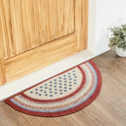 Cheapest ❤️ VHC Brands Celebration Jute Rug Half Circle W/ Pad 16.5x33 - 3'6" 🌟