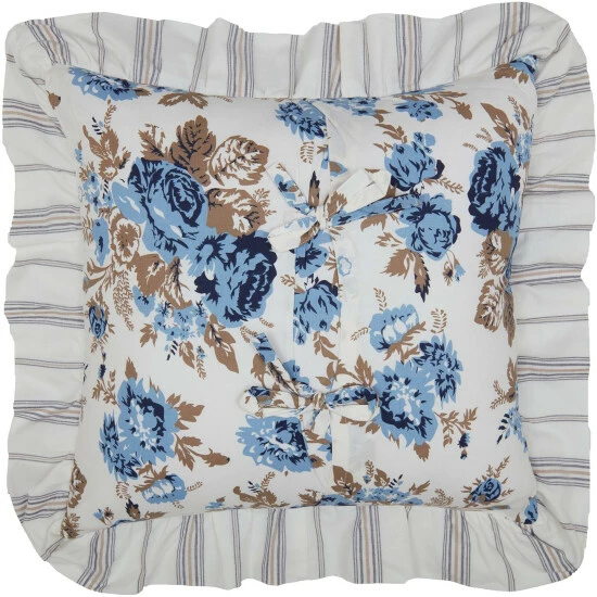 Wholesale β VHC Brands Annie Blue Floral Ruffled Pillow 18x18 π - Image 4