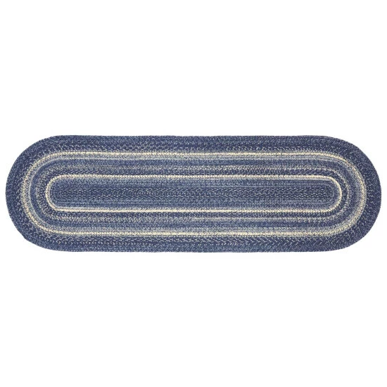 Wholesale β¨ VHC Brands Great Falls Blue Jute Rug/Runner Oval W/ Pad 22x72 - 2' X 6' Oval π - Image 2