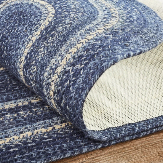 Wholesale β¨ VHC Brands Great Falls Blue Jute Rug/Runner Oval W/ Pad 22x72 - 2' X 6' Oval π - Image 3