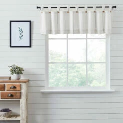 Best deal 🎁 VHC Brands Stitched Burlap White Valance 16x72 - M 👏