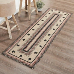 Discount 🤩 VHC Brands Colonial Star Jute Rug/Runner Rect W/ Pad 24x78 - 3'6" 😀