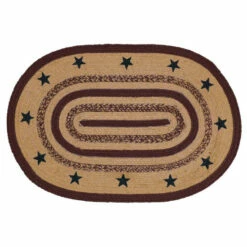 Cheap 🌟 VHC Brands Potomac Jute Rug Oval Stencil Stars W/ Pad 20x30 - 20" X 30" Oval 👏
