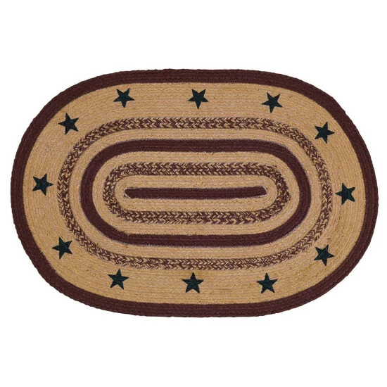 Cheap π VHC Brands Potomac Jute Rug Oval Stencil Stars W/ Pad 20x30 - 20" X 30" Oval π