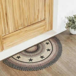 Promo 💯 VHC Brands Colonial Star Jute Rug Half Circle W/ Pad 16.5x33 - 16.5" X 33" Half Circle 🎉