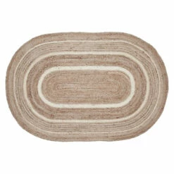 Coupon ✔️ VHC Brands Natural & Creme Jute Rug Oval W/ Pad 36x60 - 3'6" 🛒