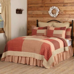 Hot Sale βοΈ VHC Brands Rory Schoolhouse Red Quilt β€οΈ
