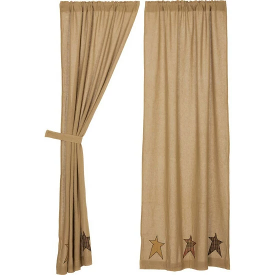 Best Pirce π VHC Brands Stratton Burlap Applique Star Panels Set Of 2 84x40 - Panel 84x40 π - Image 3