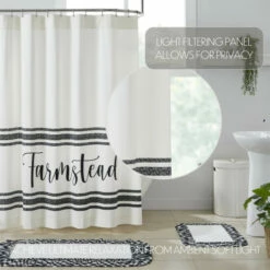 Best deal 🥰 VHC Brands Sawyer Mill Black Farmstead Shower Curtain 72x72 ⭐