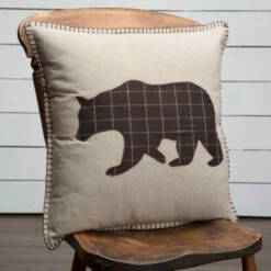 Best Pirce ✨ VHC Brands Wyatt Bear Applique Pillow 18x18 ✔️