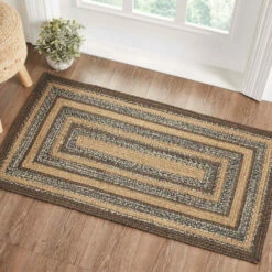 Wholesale 🤩 VHC Brands Espresso Jute Rug Rect W/ Pad 27x48 - 27" X 48" Rectangle 🎁