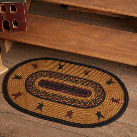Brand new π― VHC Brands Heritage Farms Star Jute Rug Oval W/ Pad 20x30 - 20" X 30" 𧨠- Image 2