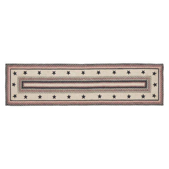 New β VHC Brands Colonial Star Jute Rug/Runner Rect W/ Pad 24x96 - 3'6" π - Image 4