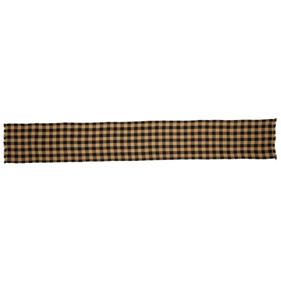 Best Pirce β VHC Brands Burlap Black Check Fringed Runner π - Image 5