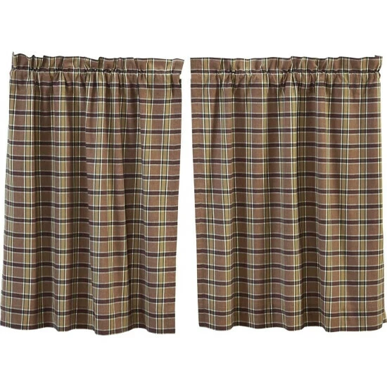Outlet π VHC Brands Kitchen Curtains VHC Wyatt Tier Pair Rod Pocket Cotton Plaid π₯ - Image 4