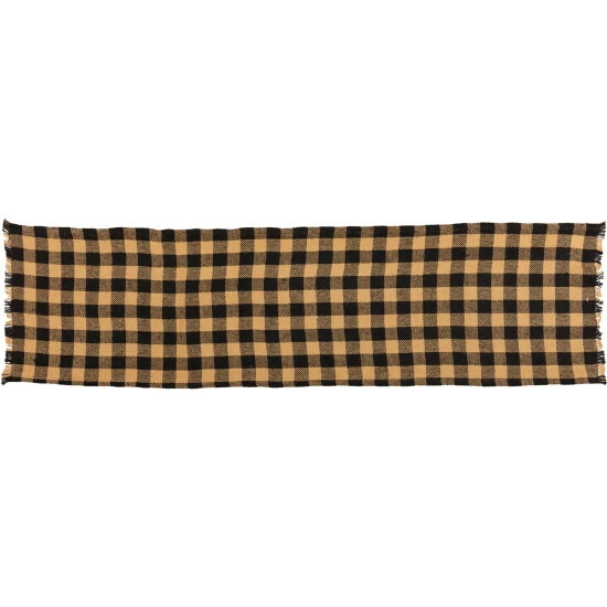 Best Pirce β VHC Brands Burlap Black Check Fringed Runner π - Image 8
