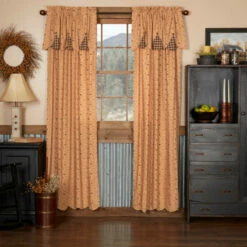 Cheap 🤩 VHC Brands Maisie Panel With Attached Scalloped Layered Valance Set Of 2 84x40 - Panel 84x40 💯