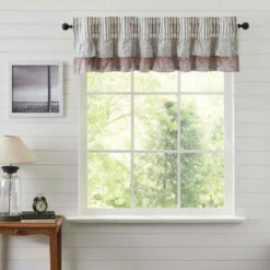 Top 10 π VHC Brands Kaila Ticking Blue Ruffled Valance 16x72 β¨