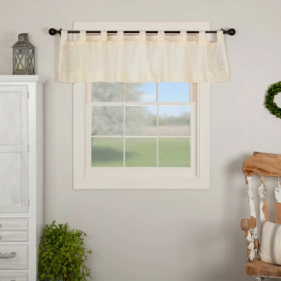 Best Pirce π VHC Brands Willow Tab Top Valance Creme π