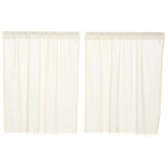 Brand new π VHC Brands Farmhouse Kitchen Curtains VHC Tobacco Cloth Tier Pair Rod Pocket Cotton Solid Color Tobacco Cloth π - Image 4