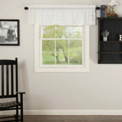 Buy 🎁 VHC Brands White Ruffled Sheer Petticoat Valance 16x72 - Valance 16x72 🎁