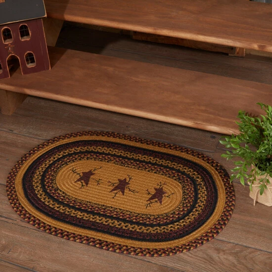 Flash Sale π VHC Brands Heritage Farms Star And Pip Jute Rug Oval W/ Pad 20x30 - 20" X 30" β€οΈ