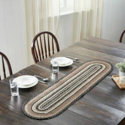 Best reviews of ❤️ VHC Brands Sawyer Mill Charcoal Creme Jute Oval Runner 13x48 🧨