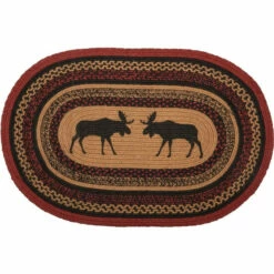Budget 🧨 VHC Brands Cumberland Stenciled Moose Jute Rug Oval W/ Pad 20x30 - 20" X 30" Oval 💯