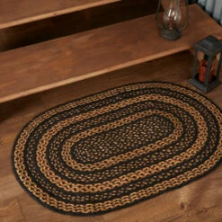 New 👏 VHC Brands Farmhouse Jute Rug Oval W/ Pad 24x36 - 2' X 3' Oval 😀