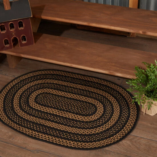 New π VHC Brands Farmhouse Jute Rug Oval W/ Pad 24x36 - 2' X 3' Oval π - Image 2