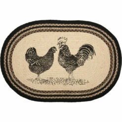 Cheap 👍 VHC Brands Sawyer Mill Charcoal Poultry Jute Rug Oval W/ Pad 20x30 ✔️