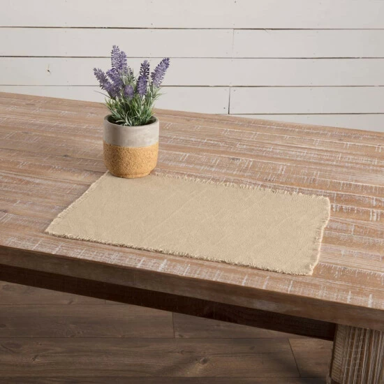 Brand new π VHC Brands Burlap Placemat Fringed Set Of 6 12x18 - Placemat 12x18 β€οΈ - Image 3