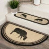 Coupon 👏 VHC Brands Sawyer Mill Charcoal Cow Jute Rug Half Circle W/ Pad 16.5x33 🔔