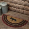 New 🎉 VHC Brands Cumberland Stenciled Moose Jute Rug Half Circle W/ Pad 16.5x33 ✨