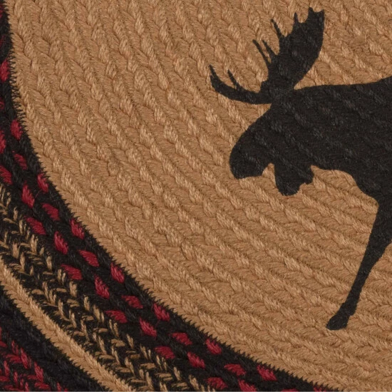 New π VHC Brands Cumberland Stenciled Moose Jute Rug Half Circle W/ Pad 16.5x33 β¨ - Image 3