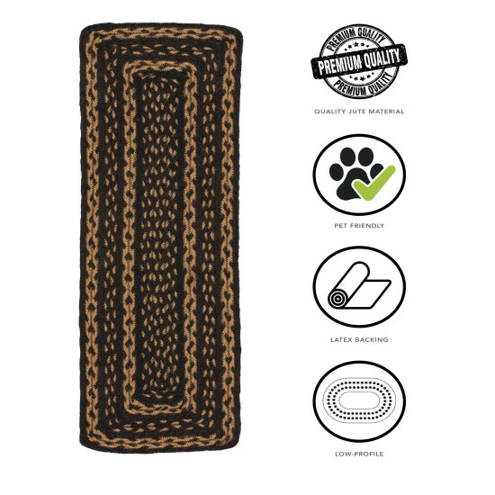 Buy π₯° VHC Brands Red Primitive Flooring VHC Burgundy Tan Jute Stair Tread Jute - 8.5x27 π - Image 4