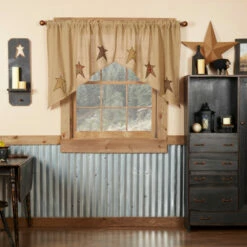 Promo βοΈ VHC Brands Stratton Burlap Applique Star Swag Set Of 2 36x36x16 - Swag 36x36x16 π