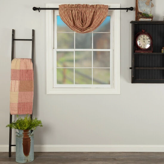 Best Sale ❤️ VHC Brands Sawyer Mill Plaid Balloon Valance - Balloon Valance 60x15 - Balloon Valance 60x15 Dark Tan/coal Black ⌛ - Image 3