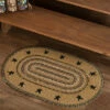 New ⭐ VHC Brands Kettle Grove Jute Rug Stencil Stars Border Oval W/ Pad 20x30 - 20" X 30" 🛒