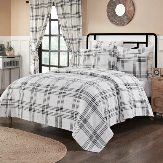 New π VHC Brands Black Plaid King Coverlet 97x110 π₯