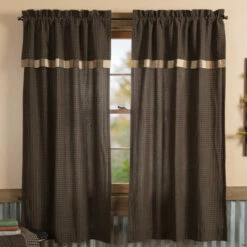 Buy 🔥 VHC Brands Kettle Grove Short Panel With Attached Valance Block Border Set Of 2 - Short Panel 63x36 ❤️